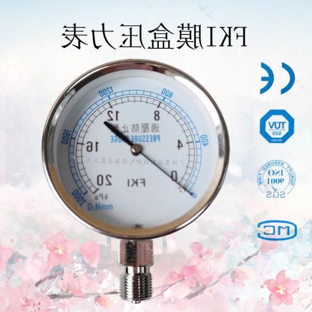 台湾FKI 压力表20kpa微压表膜盒压力表